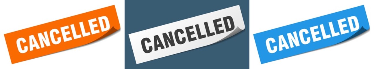 cancelled paper peeler sign set. cancelled sticker