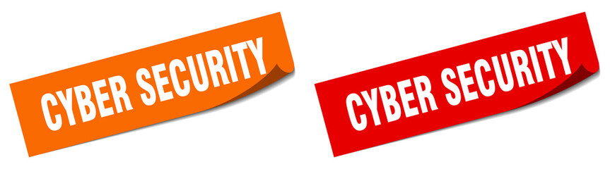 cyber security paper peeler sign set. cyber security sticker
