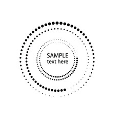 Halftone dots in circle form. round logo . vector dotted frame . design element