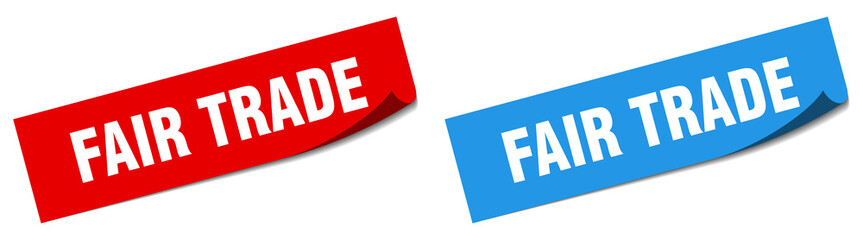 fair trade paper peeler sign set. fair trade sticker