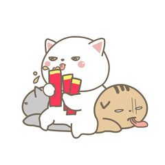 太った猫の餌の独り占め