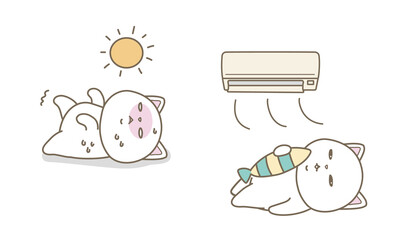 夏バテをする猫