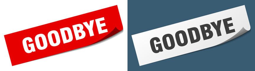 goodbye paper peeler sign set. goodbye sticker