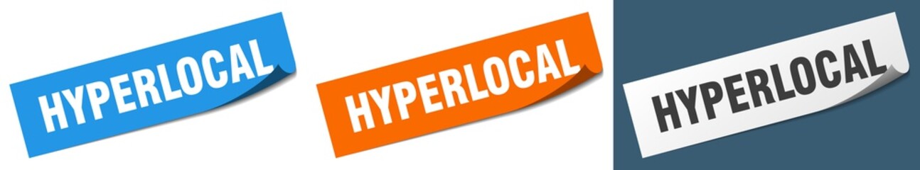 hyperlocal paper peeler sign set. hyperlocal sticker