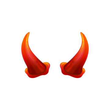 Red Devil Horns For Evil Halloween Costume - Isolated Pair