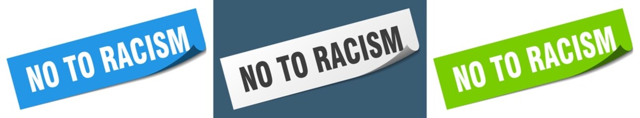 no to racism paper peeler sign set. no to racism sticker