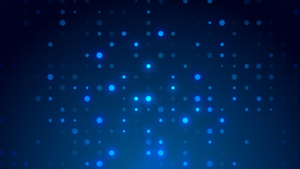 Dot  white blue pattern screen led light gradient texture background. Abstract  technology big data digital background. 3d rendering.