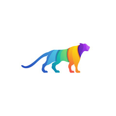 awesome tiger color full logo vector
