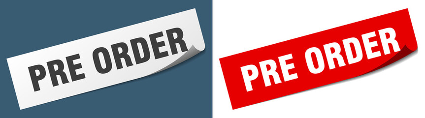 pre order paper peeler sign set. pre order sticker