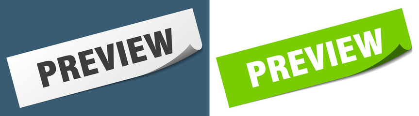 preview paper peeler sign set. preview sticker