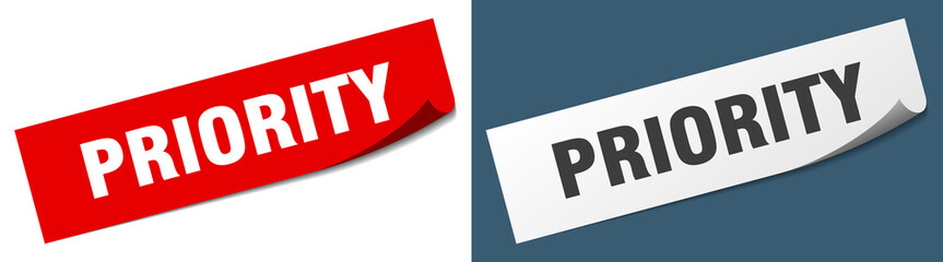 priority paper peeler sign set. priority sticker