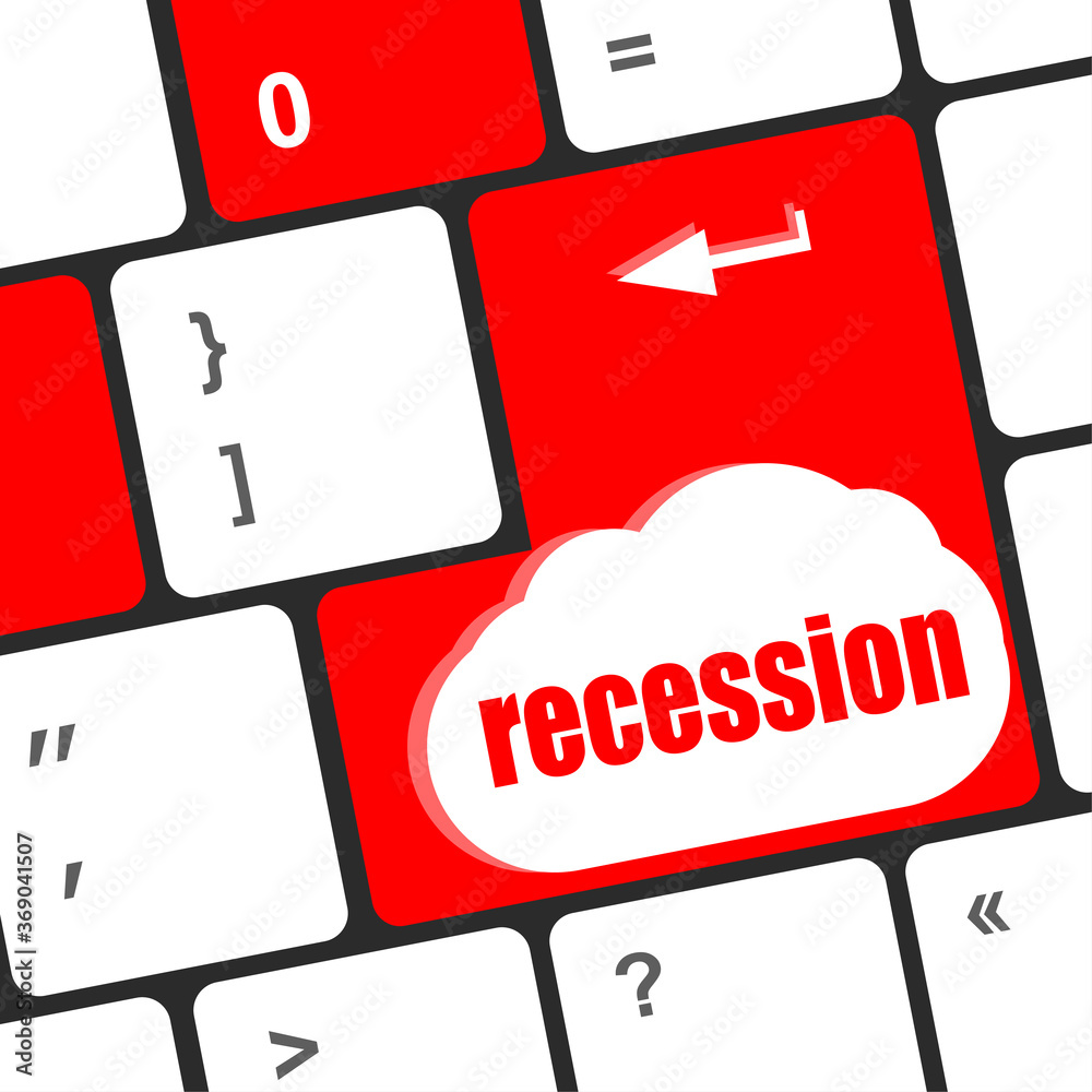 Poster recession enter button on computer keyboard key