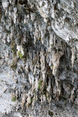 Stalactites in the Zinzulusa caves in Castro, Lecce, Salento, Puglia, Italy