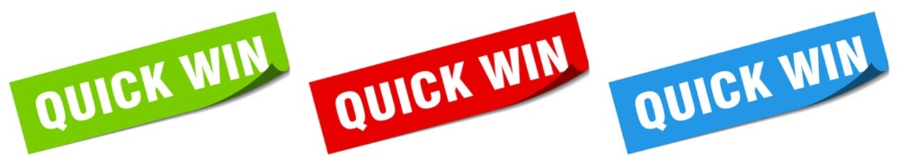 quick win paper peeler sign set. quick win sticker