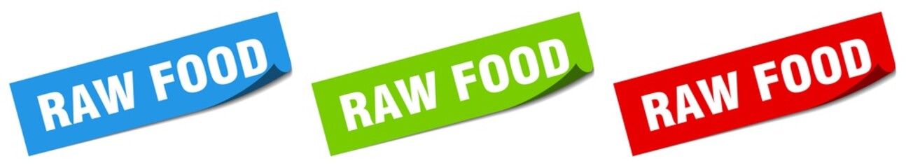 raw food paper peeler sign set. raw food sticker