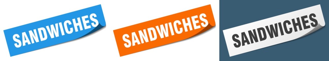 sandwiches paper peeler sign set. sandwiches sticker