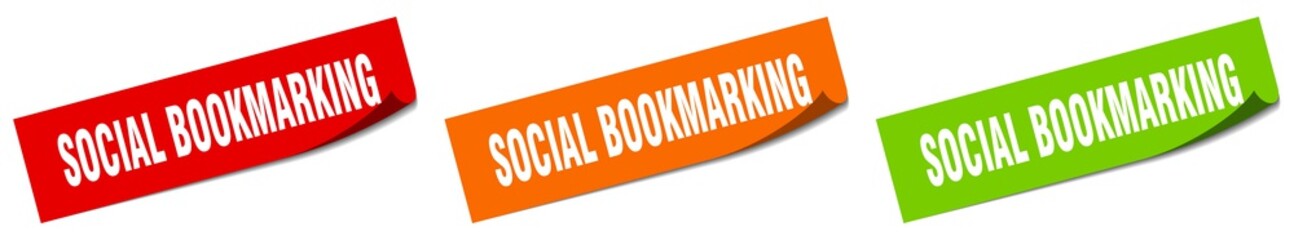 social bookmarking paper peeler sign set. social bookmarking sticker