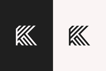 Letter K logo icon design template elements	