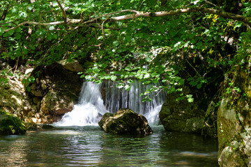 waterfall brook in matese park sassinoro morcone