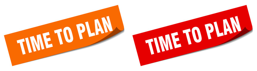 time to plan paper peeler sign set. time to plan sticker