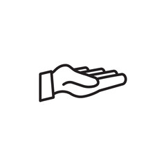 Hand line icon vector