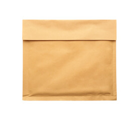 Kraft paper envelope isolated on white. Mail service