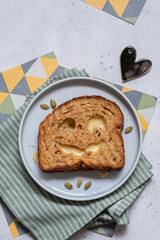 Jack o lantern grilled cheese toast for Halloween