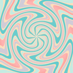 Fototapeta na wymiar Retro swirl spiral abstract illustration 70s