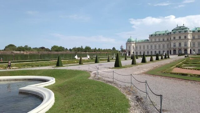 Belvedere Schloss Wien und Brunnen