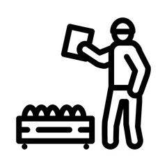 mushroom farm worker icon vector. mushroom farm worker sign. isolated contour symbol illustration