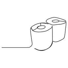 one line continuous drawing two paper rolls