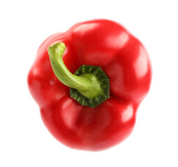 Ripe red bell pepper isolated on white
