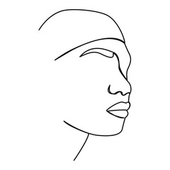 one line continuous drawing head wearing cap