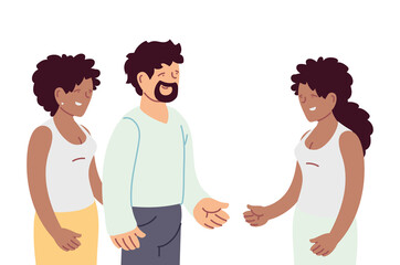 Obraz premium Women and man avatars vector design
