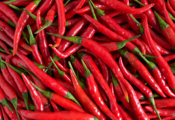 Close up,Fresh chilli for cooking,Top view,Background.