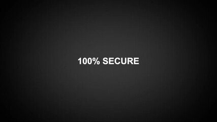 100% secure title reveal animation. Advertising text.
