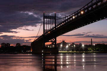 Triborough Bridge during a Beautiful Sunset over the East River connecting Astoria Queens New York to Wards and Randall's Island