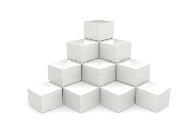 3D white box on white background