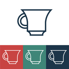 Linear vector icon with cup