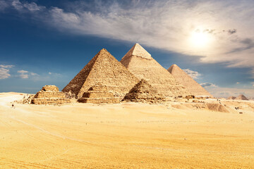 Fototapeta na wymiar The Pyramids of Giza, famous sight near Cairo, Egypt