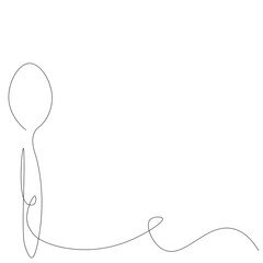 Spoon silhouette on white background. Vector illustration