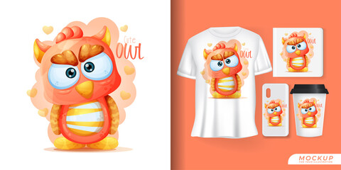 cute owl poster and merchandising