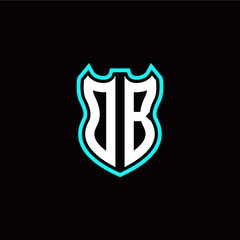 O B initial logo design with shield shape