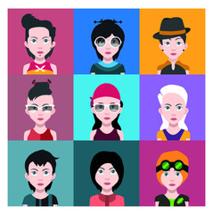 People avatars. Vector women, men avatar. - Vector