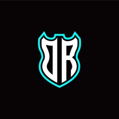 O R initial logo design with shield shape
