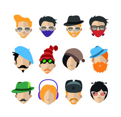 People avatars. Vector women, men avatar. - Vector