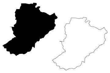 Ribeirao Preto City (Federative Republic of Brazil, Sao Paulo State) map vector illustration, scribble sketch City of Ribeirao Preto map