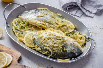 marinated with lemon, onion and spices