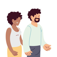 Couple of woman and man vector design