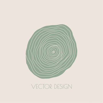 Round modern minimal logo with organic shapes with dynamic waves and lines. Vector emblem for cosmetics, beauty industry. Hand drawn templates.
